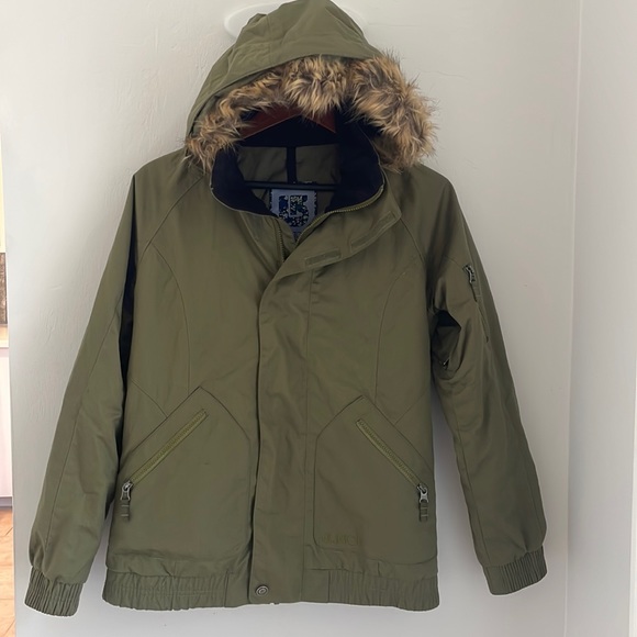 Burton Scarlet Womens Size Medium Ski Snowboard Jacket Olive Green - Picture 2 of 11